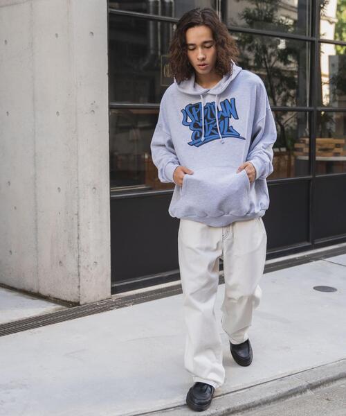 WEGO（ウィゴー）の「WEGO/ヘビーウエイトグラフィティプルパーカー（パーカー・メンズ・ネイビー/ブラック/グレー/ホワイト・LARGE/MEDIUM）」の8枚目の写真