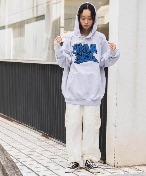 WEGO（ウィゴー）の「WEGO/ヘビーウエイトグラフィティプルパーカー（パーカー・メンズ・ネイビー/ブラック/グレー/ホワイト・LARGE/MEDIUM）」の9枚目の写真