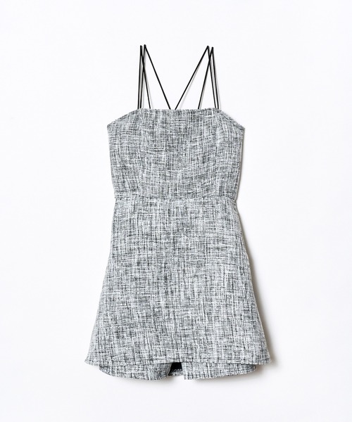 REDYAZEL（レディアゼル）の「ツィードキャミロンパース（つなぎ/オールインワン・レディース・オフホワイト/ネイビー/ブラック・FREE）」の10枚目の写真