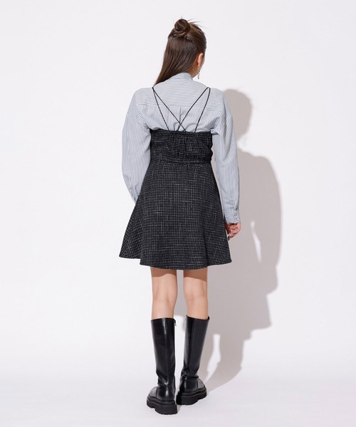 REDYAZEL（レディアゼル）の「ツィードキャミロンパース（つなぎ/オールインワン・レディース・オフホワイト/ネイビー/ブラック・FREE）」の16枚目の写真