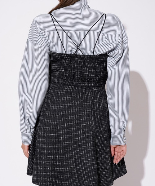 REDYAZEL（レディアゼル）の「ツィードキャミロンパース（つなぎ/オールインワン・レディース・オフホワイト/ネイビー/ブラック・FREE）」の18枚目の写真