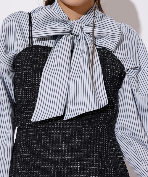 REDYAZEL（レディアゼル）の「ツィードキャミロンパース（つなぎ/オールインワン・レディース・オフホワイト/ネイビー/ブラック・FREE）」の19枚目の写真