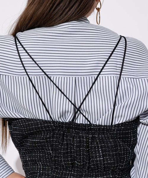 REDYAZEL（レディアゼル）の「ツィードキャミロンパース（つなぎ/オールインワン・レディース・オフホワイト/ネイビー/ブラック・FREE）」の21枚目の写真