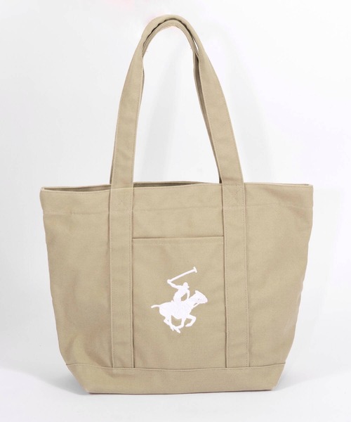 BEVERLY HILLS POLO CLUB(ビバリーヒルズポロクラブ)の「BEVERLY HILLS POLO CLUB/ビバリーヒルズポロクラブ 大容量 A4収納可能 PC収納可能 ブランド ロゴ ポニー 刺繍 BHPC キャンバス トートバッグ(トートバッグ・レディース・ホワイト×ネイビー/ブラック/ネイビー/ベージュ/ホワイト×グリーン/ホワイト×ピンク/ホワイト系その他・FREE)」の18枚目の写真