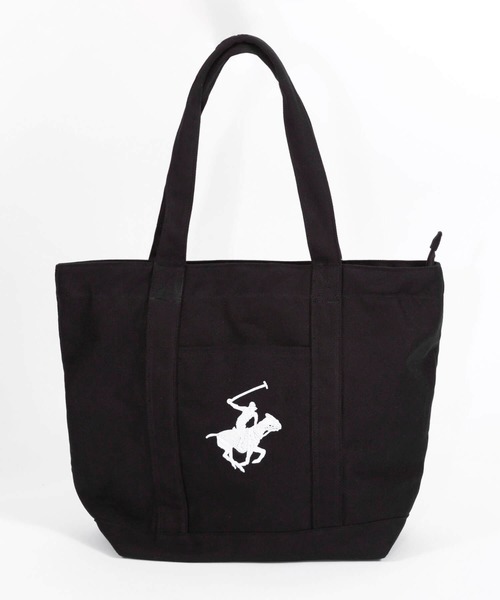 BEVERLY HILLS POLO CLUB(ビバリーヒルズポロクラブ)の「BEVERLY HILLS POLO CLUB/ビバリーヒルズポロクラブ 大容量 A4収納可能 PC収納可能 ブランド ロゴ ポニー 刺繍 BHPC キャンバス トートバッグ(トートバッグ・レディース・ホワイト×ネイビー/ブラック/ネイビー/ベージュ/ホワイト×グリーン/ホワイト×ピンク/ホワイト系その他・FREE)」の19枚目の写真