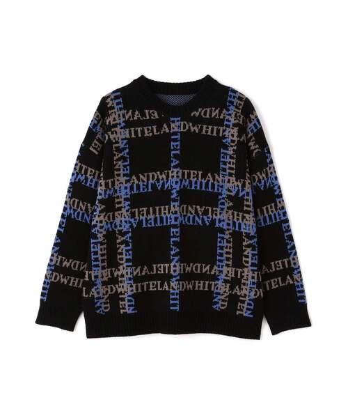 【WEB&DEPOT限定】WHITELAND/ホワイトランド/LOGO CHECK CREWNECK KNIT（ニット/セーター）｜WHITELAND（ホワイトランド）