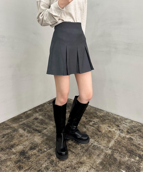 EPIMI E'PIMMY(エピミエピミー)の「ボックスプリーツミニスカート(スカート・レディース・ブラック/モカ/グレー・MEDIUM)」の4枚目の写真