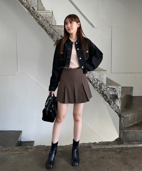 EPIMI E'PIMMY(エピミエピミー)の「ボックスプリーツミニスカート(スカート・レディース・ブラック/モカ/グレー・MEDIUM)」の22枚目の写真