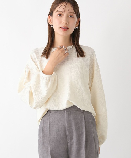 LEPSIM(レプシィム)の「ジャガードランタン長袖プルオーバー 974549(Tシャツ/カットソー・レディース・オフホワイト/オレンジ/ブラック・FREE)」の13枚目の写真