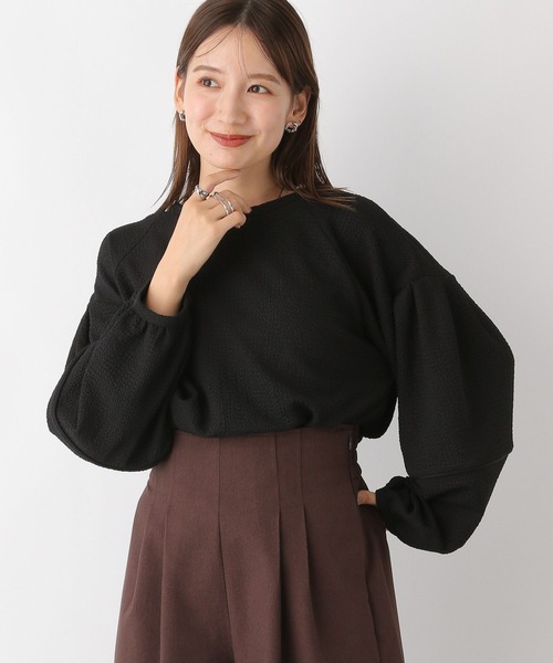 LEPSIM(レプシィム)の「ジャガードランタン長袖プルオーバー 974549(Tシャツ/カットソー・レディース・オフホワイト/オレンジ/ブラック・FREE)」の11枚目の写真