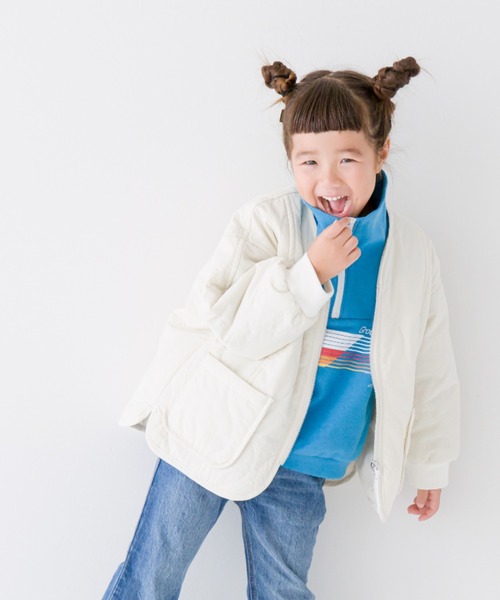 LOWRYS FARM（ローリーズファーム）の「キルティングブルゾン　903817（ミリタリージャケット・キッズ・ブラック/カーキ/アイボリー・110cm/120cm/130cm/140cm/150cm）」の2枚目の写真