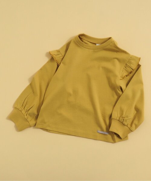 BREEZE(ブリーズ)の「【WEB限定】 フリルTシャツ(Tシャツ/カットソー・キッズ・イエロー/チャコール/ピンク/ミント/オフホワイト・130/100/90/80/120/110/140)」の4枚目の写真