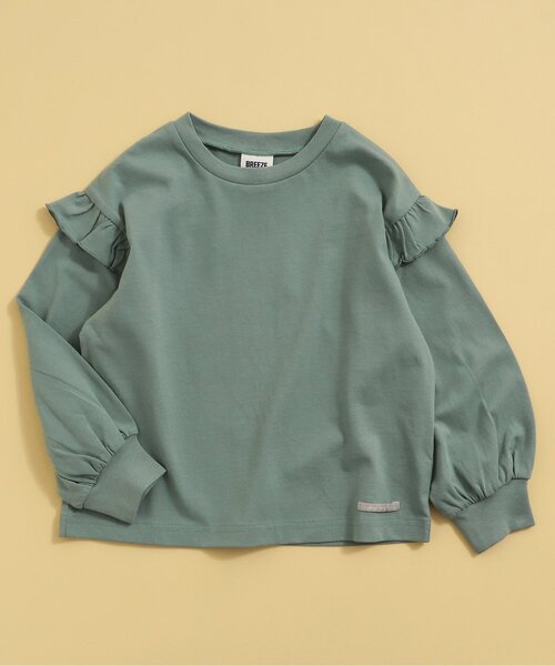 BREEZE(ブリーズ)の「【WEB限定】 フリルTシャツ(Tシャツ/カットソー・キッズ・イエロー/チャコール/ピンク/ミント/オフホワイト・130/100/90/80/120/110/140)」の3枚目の写真