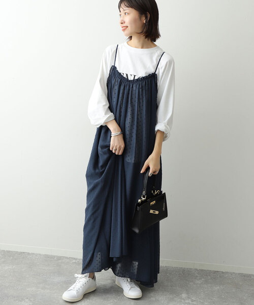 SLOBE IENA（スローブイエナ）の「ドットギャザーキャミワンピース