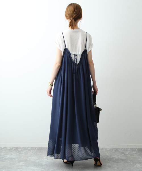 slobe iena ドットキャミワンピ　ビスチェ スローブ イエナ SLOBE IENA ドットラッフルキャミワンピース
