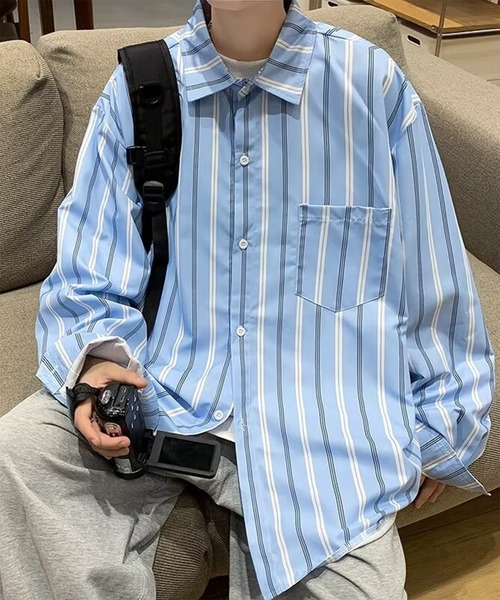 ETRE TOKYO 25SS サイドスリットストライプシャツ ネイビー サイドスリットストライプシャツ(F NAVY): トップス │ ETRE TOKYO