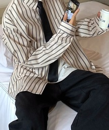 【25AW新色・サイズ追加】BENDER TOKYO リラックスフィット レギュラーカラーシャツ ストライプシャツ 長袖［UNISEX］