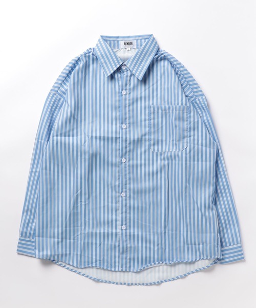 SR 未使用RETOUCH レタッチ リラックスフィット L/S シャツ青 Relaxed Fit L/S Shirt -light blue-