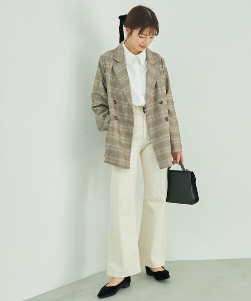 MAJESTIC LEGON（マジェスティックレゴン）の「ダブルテーラードジャケット（テーラードジャケット・レディース・グレー系その他/ブラウン系その他2・MEDIUM）」の6枚目の写真