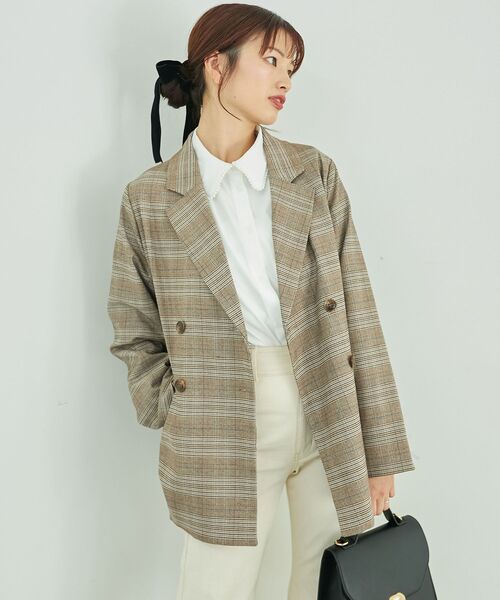 MAJESTIC LEGON（マジェスティックレゴン）の「ダブルテーラードジャケット（テーラードジャケット・レディース・グレー系その他/ブラウン系その他2・MEDIUM）」の8枚目の写真