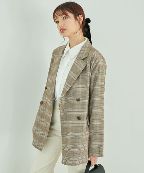 MAJESTIC LEGON（マジェスティックレゴン）の「ダブルテーラードジャケット（テーラードジャケット・レディース・グレー系その他/ブラウン系その他2・MEDIUM）」の9枚目の写真
