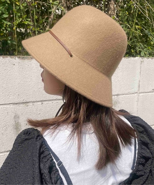 Casselini（キャセリーニ）の「Casselini(キャセリーニ)ナロウリボン付きハット（ハット・レディース・ブラウン/ピンク/ブラック・FREE）」の3枚目の写真