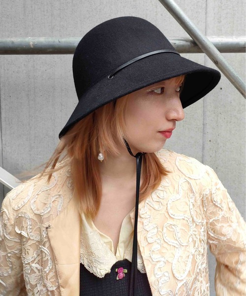 Casselini（キャセリーニ）の「Casselini(キャセリーニ)ナロウリボン付きハット（ハット・レディース・ブラウン/ピンク/ブラック・FREE）」の2枚目の写真