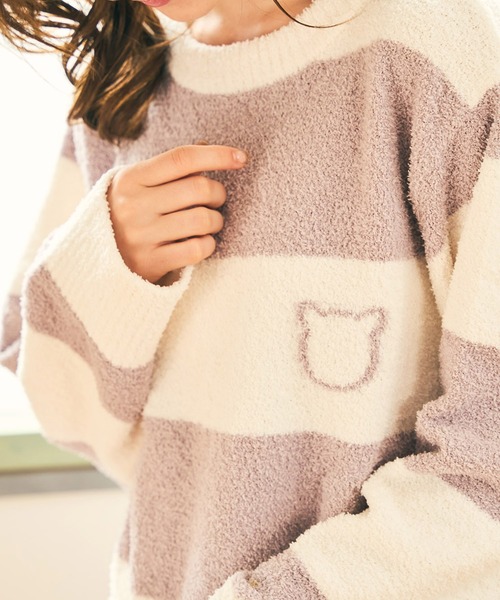 PAUL&JOE（ポールアンドジョー）の「【PAUL&JOE】モールヤーンボーダー　プルオーバー（ルームウェア/パジャマ・レディース・ブルー/グレー/パープル・M-L）」の7枚目の写真