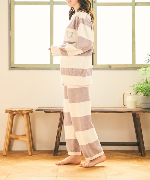 PAUL&JOE（ポールアンドジョー）の「【PAUL&JOE】モールヤーンボーダー　プルオーバー（ルームウェア/パジャマ・レディース・ブルー/グレー/パープル・M-L）」の8枚目の写真