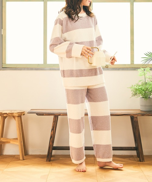 PAUL&JOE（ポールアンドジョー）の「【PAUL&JOE】モールヤーンボーダー　プルオーバー（ルームウェア/パジャマ・レディース・ブルー/グレー/パープル・M-L）」の11枚目の写真