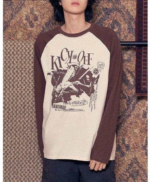 NASTY KICK(ナスティーキック)の「【UNISEX】NASTYKICK/Pitchy長袖Tシャツ(Tシャツ/カットソー・メンズ・ブラック/ブラウン/ネイビー/アイボリー・LARGE/MEDIUM)」の1枚目の写真