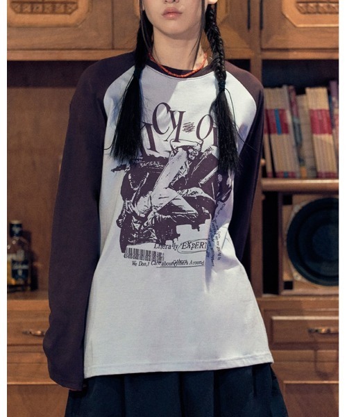 NASTY KICK(ナスティーキック)の「【UNISEX】NASTYKICK/Pitchy長袖Tシャツ(Tシャツ/カットソー・メンズ・ブラック/ブラウン/ネイビー/アイボリー・LARGE/MEDIUM)」の3枚目の写真