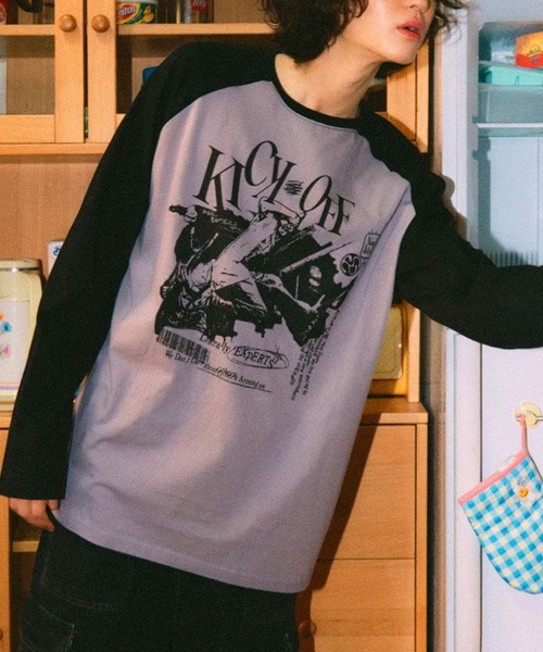 NASTY KICK(ナスティーキック)の「【UNISEX】NASTYKICK/Pitchy長袖Tシャツ(Tシャツ/カットソー・メンズ・ブラック/ブラウン/ネイビー/アイボリー・LARGE/MEDIUM)」の6枚目の写真