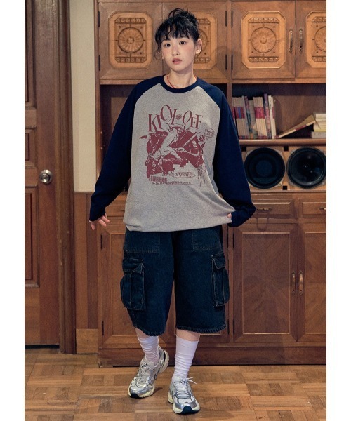NASTY KICK(ナスティーキック)の「【UNISEX】NASTYKICK/Pitchy長袖Tシャツ(Tシャツ/カットソー・メンズ・ブラック/ブラウン/ネイビー/アイボリー・LARGE/MEDIUM)」の8枚目の写真