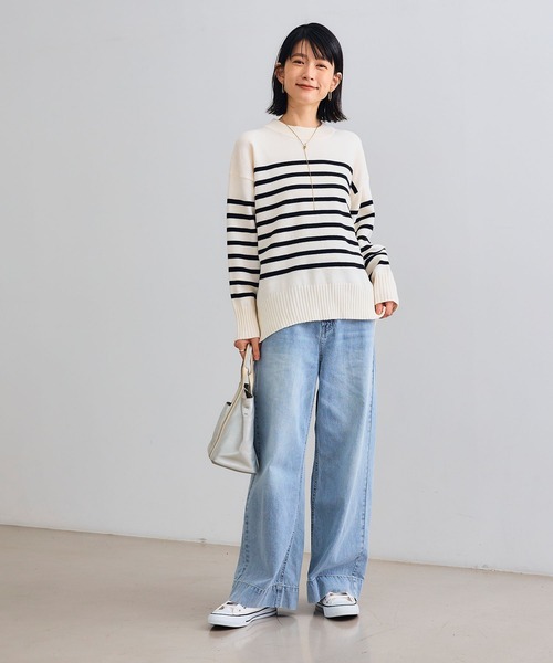 洗えるバックスリットニット【CROSS FUNCTION/クロスファンクション