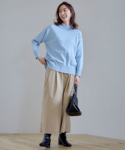 CROSS FUNCTION（クロスファンクション）の「洗えるバックスリットニット【CROSS FUNCTION/クロスファンクション】（ニット/セーター・レディース・ライトブルー/ブラック/ライトグリーン/モカ/アイボリー/ホワイト×ブラック/杢グレー/ライトピンク/ブラウン系その他/ブラック×ホワイト/グレー系その他・LL/M/L）」の14枚目の写真