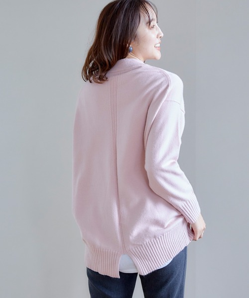 CROSS FUNCTION（クロスファンクション）の「洗えるバックスリットニット【CROSS FUNCTION/クロスファンクション】（ニット/セーター・レディース・ライトブルー/ブラック/ライトグリーン/モカ/アイボリー/ホワイト×ブラック/杢グレー/ライトピンク/ブラウン系その他/ブラック×ホワイト/グレー系その他・LL/M/L）」の15枚目の写真