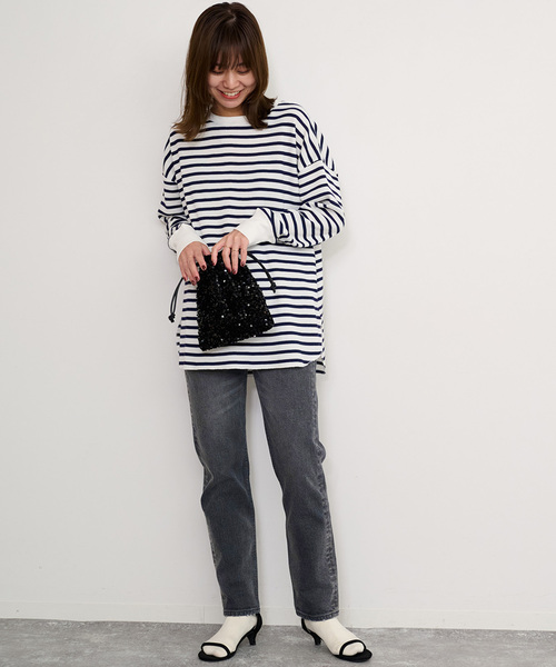 JOURNAL STANDARD relume（ジャーナルスタンダード　レリューム）の「《追加6》TCワッフルオーバーサイズロングスリーブTシャツ（Tシャツ/カットソー・レディース・モスグリーン/ホワイト系その他/オートミール/ダークブルー/ブラウン/チャコールグレー・FREE）」の13枚目の写真