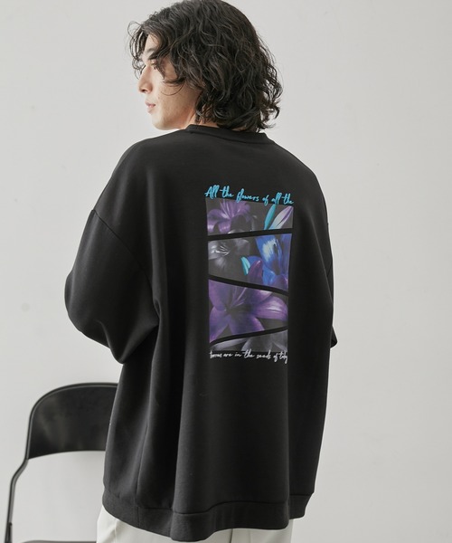 JUNRED（ジュンレッド）の「アソートグラフィックダンボールスウェット（スウェット・メンズ・ブラック系その他/チャコールグレー/グリーン/ブラック・S/M/L）」の2枚目の写真