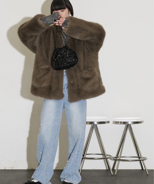 THE YOn（ザヨン）の「スパンコールドローストリングミニバッグ（ハンドバッグ・レディース・ブラック/シルバー・FREE）」の16枚目の写真