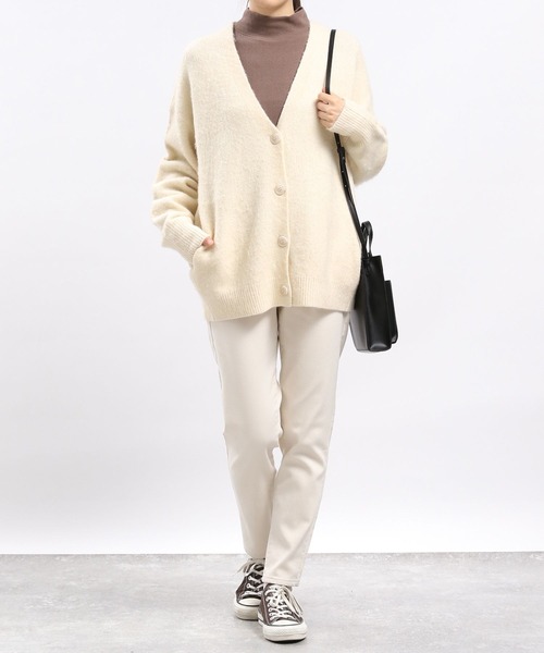 GLOBAL WORK Smile Seed Store（グローバルワーク スマイルシードストア）の「ストレッチブークレＶネックカーディガン/908052（カーディガン/ボレロ・レディース・チャコール/ライトグレー/モカ/アイボリー・LARGE/MEDIUM/X-LARGE/SMALL）」の21枚目の写真