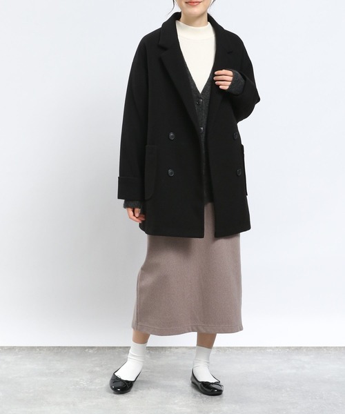 GLOBAL WORK Smile Seed Store（グローバルワーク スマイルシードストア）の「ストレッチブークレＶネックカーディガン/908052（カーディガン/ボレロ・レディース・チャコール/ライトグレー/モカ/アイボリー・LARGE/MEDIUM/X-LARGE/SMALL）」の11枚目の写真