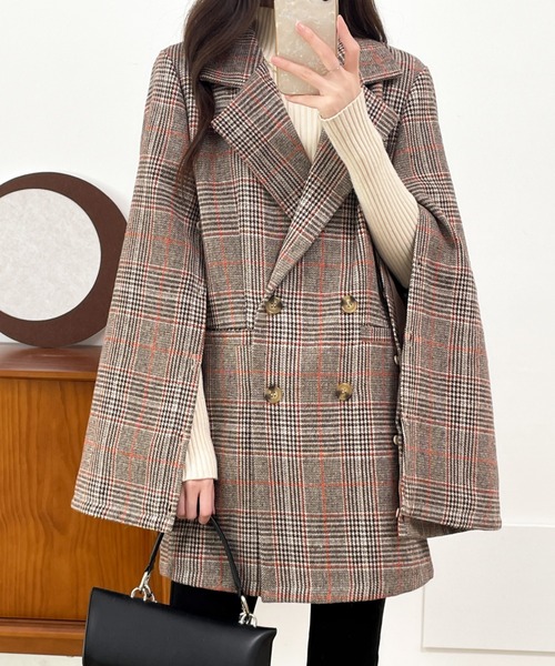 ECLIN（エクラン）の「袖スリットビックシルエットテーラードジャケット（テーラードジャケット・レディース・ブラック/ブラック系その他/ブラウン系その他/ベージュ系その他/ブラウン系その他2・M/L）」の7枚目の写真