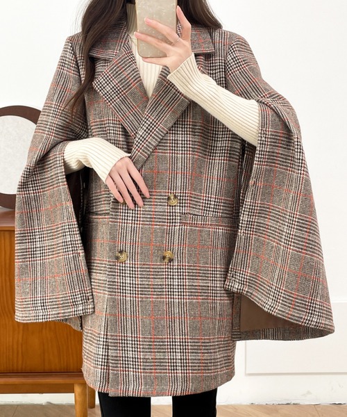 ECLIN（エクラン）の「袖スリットビックシルエットテーラードジャケット（テーラードジャケット・レディース・ブラック/ブラック系その他/ブラウン系その他/ベージュ系その他/ブラウン系その他2・M/L）」の14枚目の写真