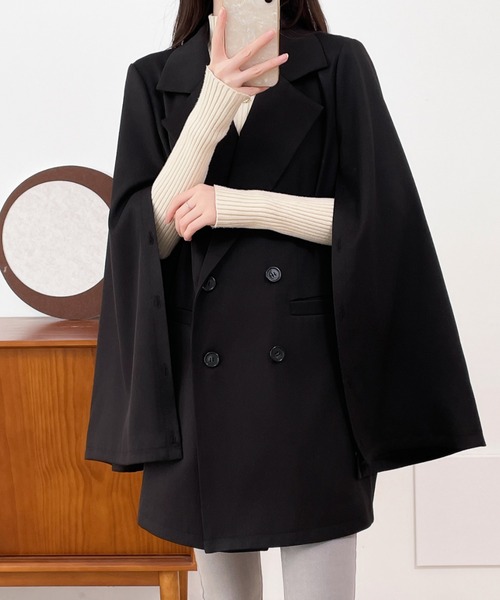 ECLIN（エクラン）の「袖スリットビックシルエットテーラードジャケット（テーラードジャケット・レディース・ブラック/ブラック系その他/ブラウン系その他/ベージュ系その他/ブラウン系その他2・M/L）」の12枚目の写真