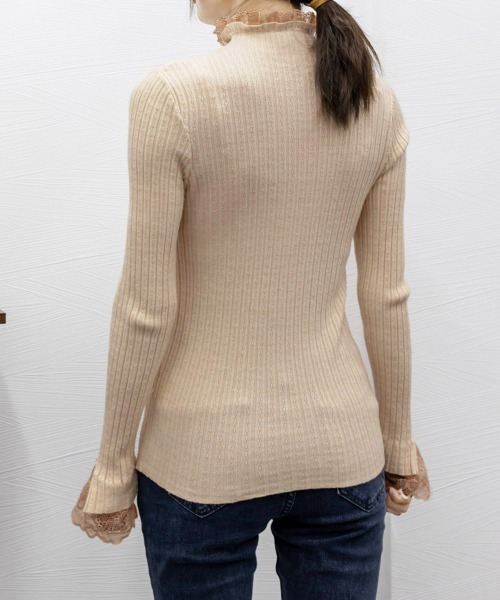 Miniministore(ミニミニストア)の「フリルニットトップス プチハイネック無地(ニット/セーター・レディース・ブラック/アイボリー/ホワイト/ベージュ・フリー)」の16枚目の写真