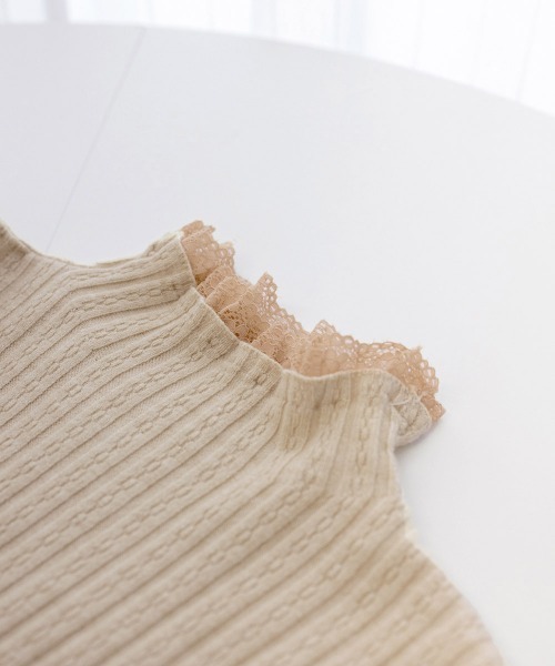 Miniministore(ミニミニストア)の「フリルニットトップス プチハイネック無地(ニット/セーター・レディース・ブラック/アイボリー/ホワイト/ベージュ・フリー)」の19枚目の写真