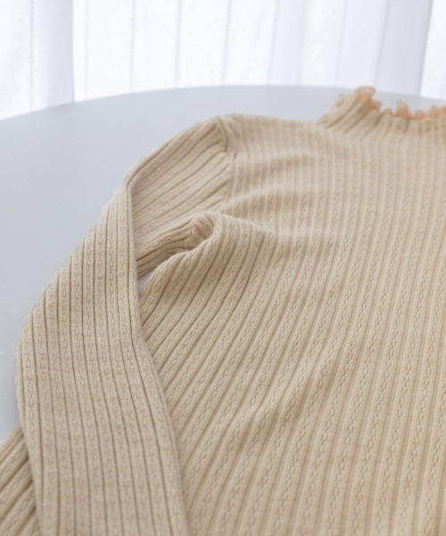Miniministore(ミニミニストア)の「フリルニットトップス プチハイネック無地(ニット/セーター・レディース・ブラック/アイボリー/ホワイト/ベージュ・フリー)」の21枚目の写真