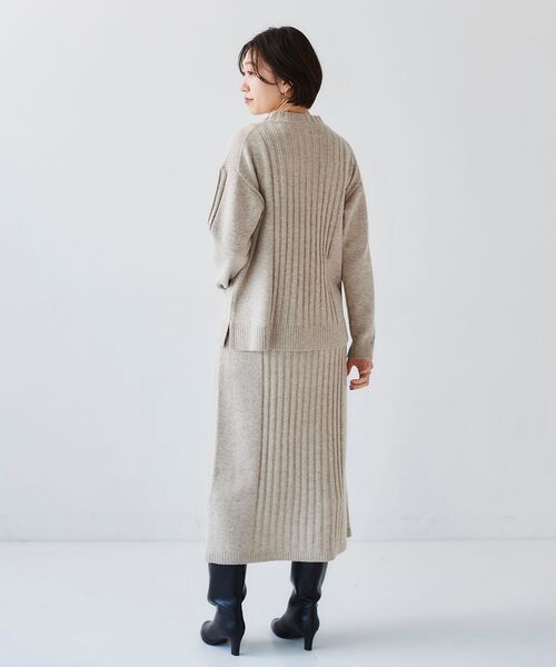 le.coeur blanc（ルクールブラン）の「ボトルネックリブデザインニット（ニット/セーター・レディース・ブラウン/ベージュ・38）」の8枚目の写真