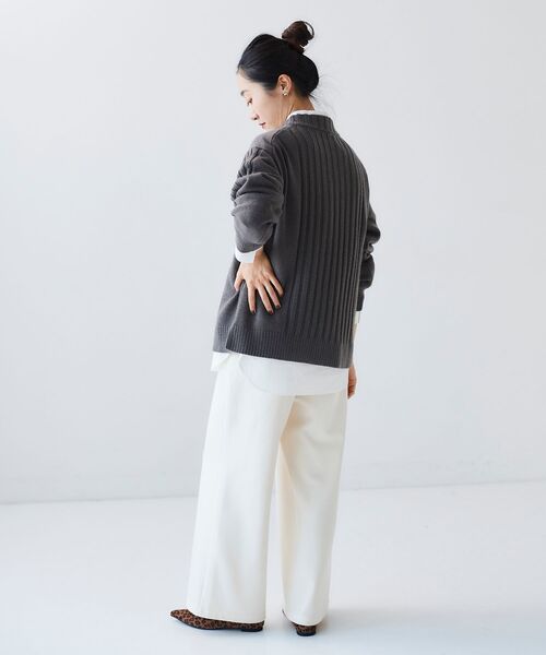 le.coeur blanc（ルクールブラン）の「ボトルネックリブデザインニット（ニット/セーター・レディース・ブラウン/ベージュ・38）」の13枚目の写真
